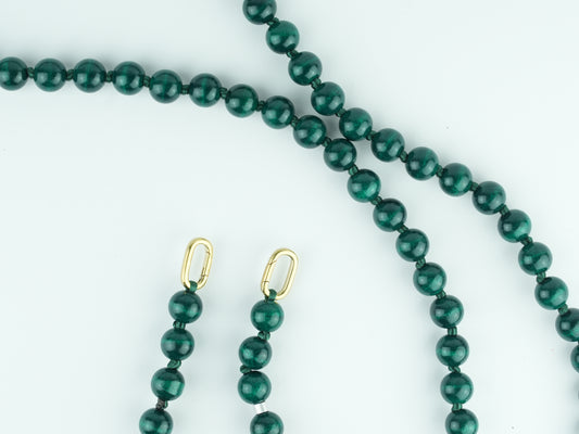 Lange Handykette aus Holzperlen in Dunkelgrün | 27x3 | Nachhaltig & Handgemacht