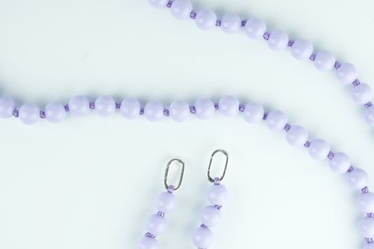 Lange Handykette aus Holzperlen in Lila | 27x3 | Nachhaltig & Handgemacht