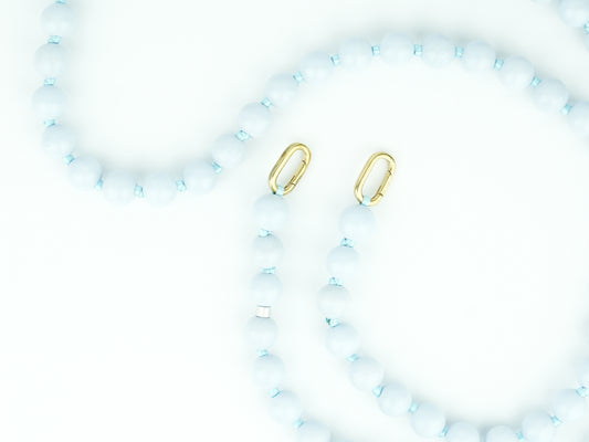 Lange Handykette aus Holzperlen in Hellblau | 27x3 | Nachhaltig & Handgemacht