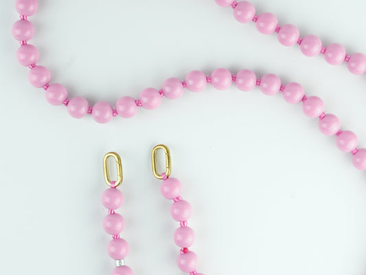 Lange Handykette aus Holzperlen in Pink | 27x3 | Nachhaltig & Handgemacht