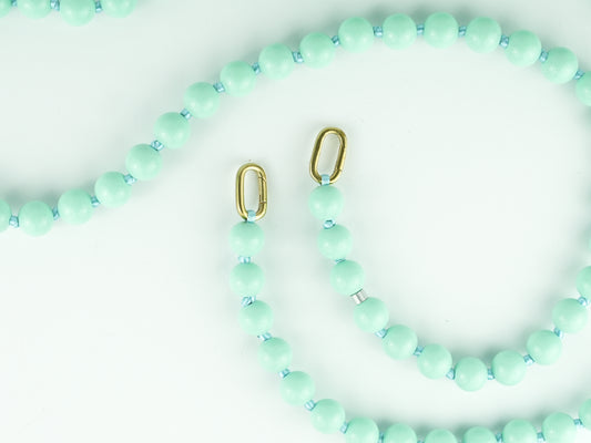 Lange Handykette aus Holzperlen in Türkis | 27x3 | Nachhaltig & Handgemacht