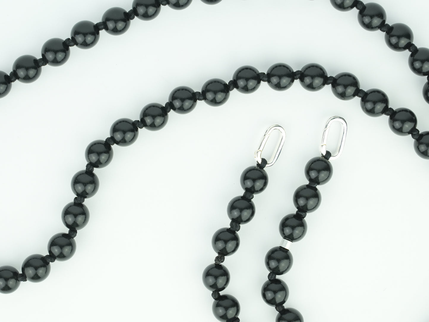 Taschenkette aus Holzperlen in Schwarz