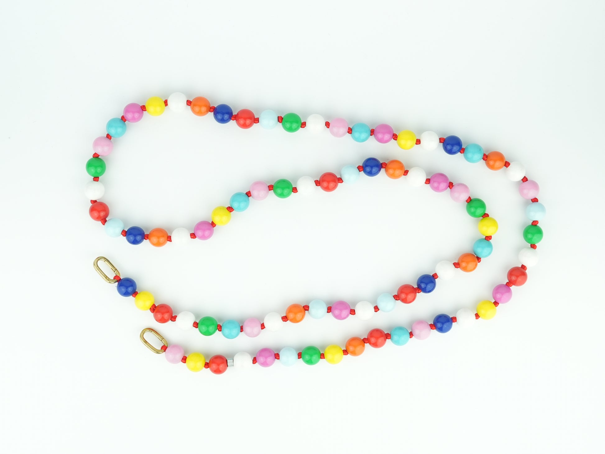 NAGAI Handykette aus Holzperlen in Regenbogen